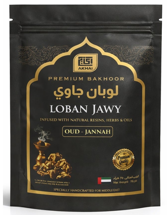 Premium Luban with Oud Bakhoor 70g – Pure Luban Resin with Oud Jannah | 100% Pure Oriental Arabic Incense | Long-Lasting Home Fragrance